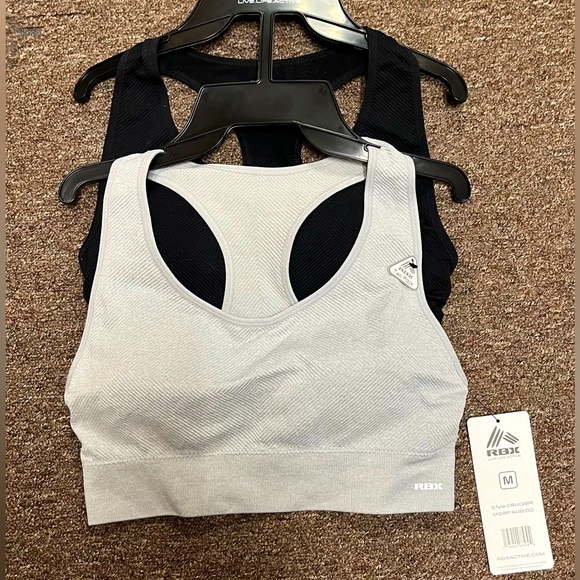 Pair of RBX Sports bras, grey and black, size M - Picture 1 of 2